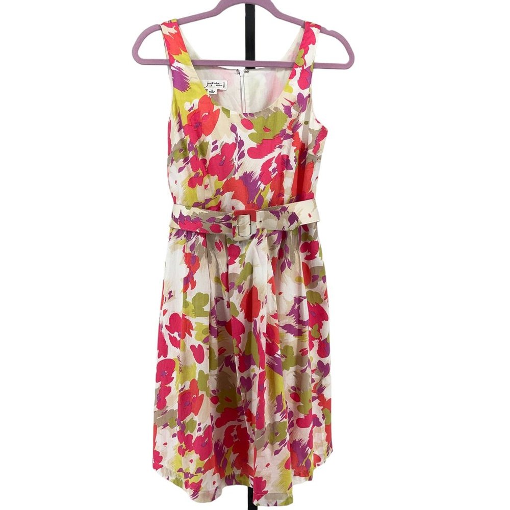 Josephine Studio Floral Sleeveless Dress Womens 4 P Fit & Flare Scooped Cotton - Picture 3 of 7